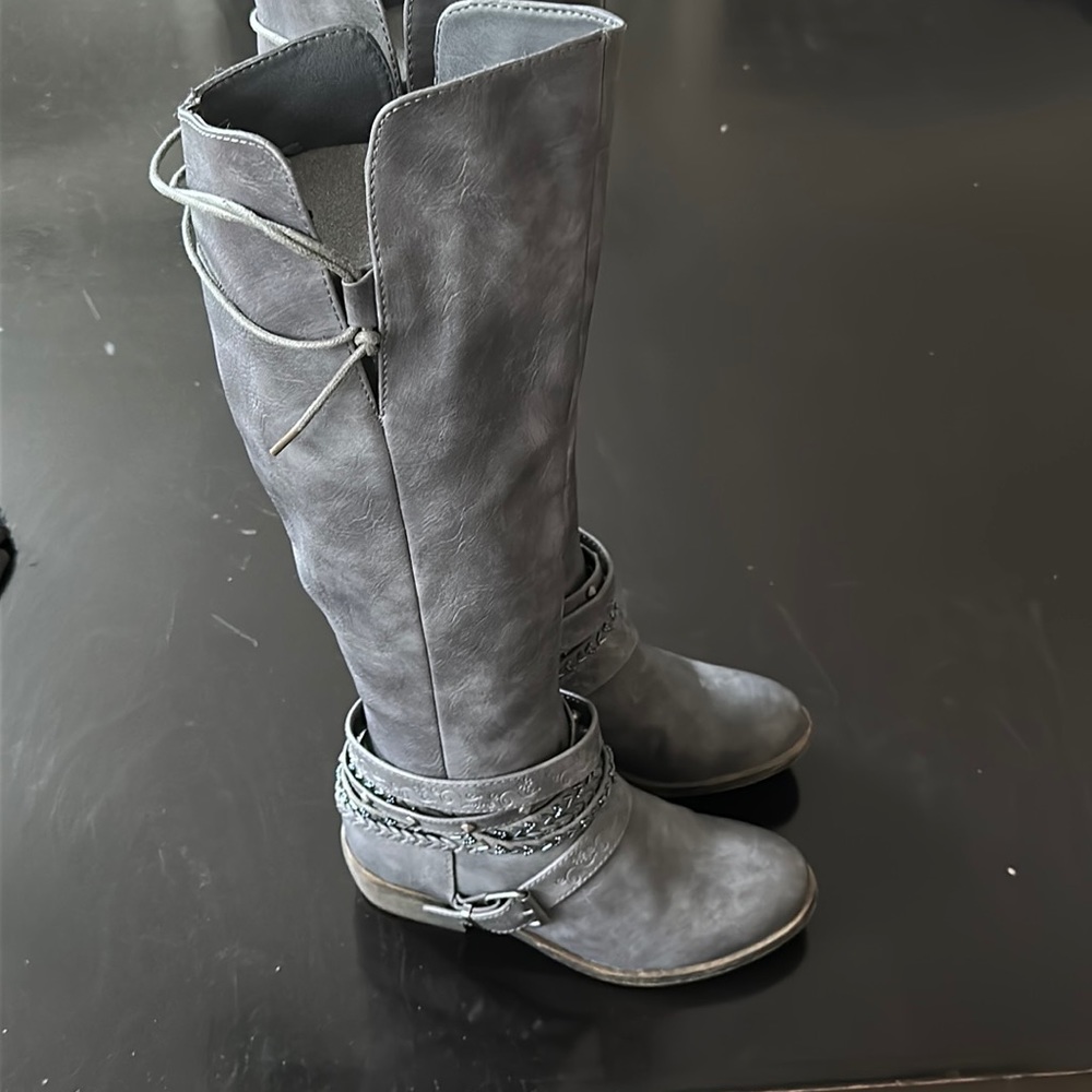 Grey Knee High Boots NWT
